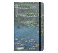 Comix Halta Definition Agenda 2025 avec couverture imprimée avec une œuvre d'art de Monet, fermeture élastique, marque-page et 192 pages, 13 x 21 cm, nénuphars