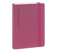 COMIX Luxury, Mini Agenda 2024 journalier 12 mois, avec poche à soufflets intérieure, fermeture avec élastique, double signet, 384 pages intérieures, format 11 x 15,3 x 3 cm, rose