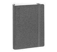 COMIX Luxury, Mini Agenda 2024 journalier 12 mois, avec poche à soufflets intérieure, fermeture avec élastique, double signet, 384 pages, format 11 x 15,3 x 3 cm, gris