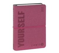COMIX U Yourself Agenda journalier 16 mois Mini Agenda 2024-2025 Petit et de poche avec couverture rigide et 448 pages à rayures, idéal pour les écoles supérieures, 11 x 15,3 cm, rose