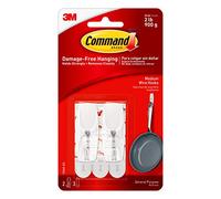 Command 17065-ES Crochet en fil métallique Taille moyenne Blanc, blanc, 17065-ES