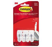Command 17067ES Hooks w/Adhesive Strips,Small Wire,Holds 1/2 lb,3/PK,WE