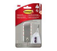 Command 3M 17034 Crochet moyen couleur nickel poli, 1 crochet, 2 bandes