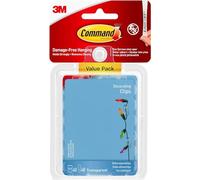 Command 40 Clips de Décoration Transparents avec 48 Languettes Adhésives - Pour la Décoration des Guirlandes Lumineuses, Accrochage Sans Dommage