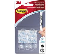 3M Command Crochet 17093CLR – 1 crochet ovale, 2 bandes, transparent