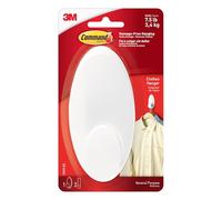 Command Cintre, Grande, Blanc - 1 Crochet, 2 Languettes pour l'intérieur, 3,4 kg - Accrochage sans Dommage