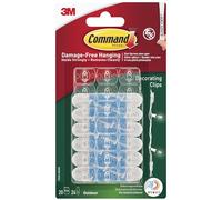 Command Clips de décoration d'extérieur avec bandes résistantes à l'eau 17026H-AW, 20 clips + 24 bandes