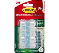 Command Clips de Décoration pour Extérieur, 8 Mini Crochets Transparents et 10 Bandes Adhésives - Pour Accrocher et Décorer Sans Abîmer