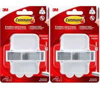 Command Coinceur à Balai - 1 Crochet, 2 Languettes Adhésives - Rangement pour Balais et Serpillières - Fixation sans Dommage (Lot de 2)