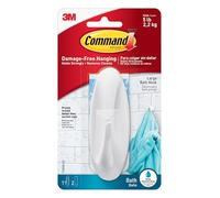 Command Crochet Grand pour Salle de Bains, 1 Crochet et 2 Grandes Languettes, 2,2 kg - Accrochage Sans Dommage