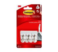 Command™Crochet plastique pointe métal Blanc Petit Modèle