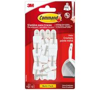Command Crochet Pointe Métal Petit Modèle - Lot de 9 Crochets et 12 Languettes Adhésives pour l'intérieur - Sans outil - Accrochage sans Dommage