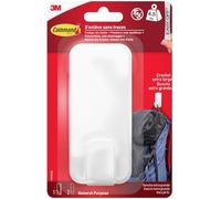 3M Command Crochet adhésif XL Blanc – Supporte 4,5 kg – 1 crochet + 2 bandes adhésives
