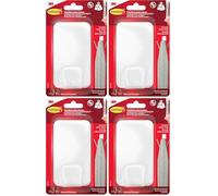 Command Crochet utilitaire XL pour poids lourds - 1 crochet en blanc et 3 bandes adhésives pour intérieur et autres articles jusqu'à 6,8 kg - Pas de clous, pas de trous, pas de perçage (Lot de 4)