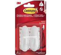 3M Command – Crochet adhésif design Moyen (17081) – Plastique Blanc – Lot de 5