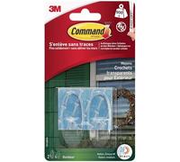 Command Crochets Transparents pour Extérieur - 2 Crochets et 4 Moyennes Languettes - Accrochage sans Dommage