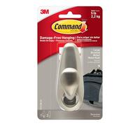 Command Grand crochet Forever Classic en nickel brossé, utilisation en intérieur - 1 crochet et 2 bandes adhésives - Organisez sans dommage