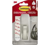 Command™ Grand crochet métal nickel moderne