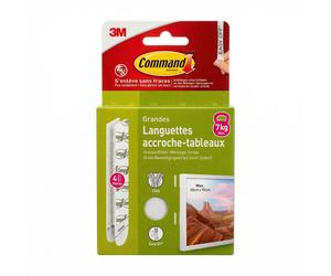 Command™Languette de fixation enlevable tableau Blanc Grand modèle