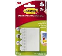 Command Languettes Accroches Tableaux, Petit Modèle, 4 x 2 Languettes, 1,8 kg, Blanc - Sans Outils - Fixation sans Dommage