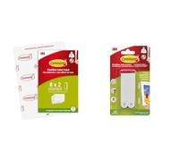 Command Languettes Accroches Tableaux Petit Modèle, Blanc - 8 x 2 Languettes - Fixation sans Dommage & Languettes Accroches Tableaux Moyen Modèle, 4 x 2 Languettes, 7,2 kg, Blanc - Fixation