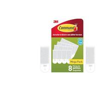 Command Languettes Accroches Tableaux Petit Modèle, Blanc - 8 x 2 Languettes - Fixation sans Dommage (Lot de 2)