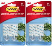 Command Lot de 4 crochets moyens et 4 bandes adhésives, transparents, sans dommages, peut contenir jusqu'à 900 g
