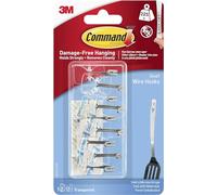 Command Lot de 9 crochets transparents et 12 bandes adhésives - Sans dommages - Peut contenir jusqu'à 225 g