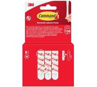 Command Recharge de Languettes Adhésives - 8 Bandes Moyennes, Blanc - Sans Outils - Fixation Sans Dommage