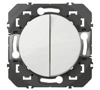 Legrand 600002 Double interrupteur ou va-et-vient dooxie, 10AX, 250V~, finition blanc