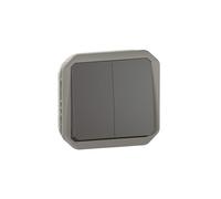 Commande Double - 10a - Anthracite - Composable Legrand Plexo 069805l