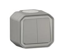 Double poussoir ou va-et-vient - Plexo - gris
