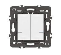 Commande double sans fils Mosaic with Netatmo pour éclairage et prise connectés Legrand - blanc sans plaque