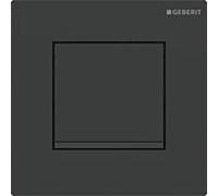 Commande d'urinoir Geberit 116017161 pneumatique, plastique, plaque/bouton laqué noir mat, bandes noires