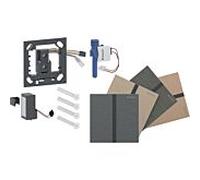 Commande d'urinoir Geberit Type 40 004801003, à déclenchement électronique, alimentée par piles, carrée, galvanisée et peinte