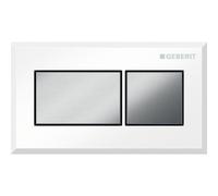 Commande Geberit carrée PN double touche encastrer blanc chromé brossé - GEBERIT 116.051.KT.1