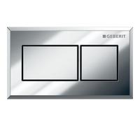 Commande Geberit carrée PN double touche encastrer chromé brillant mat - GEBERIT 116.051.KA.1
