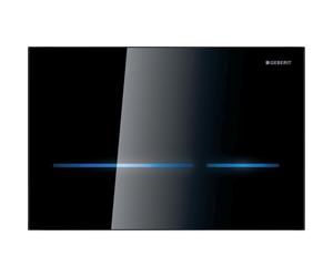 Commande Geberit élec secteur DT Sigma80 carrée Sig8 noir Verre réfl - GEBERIT 116.092.SG.6