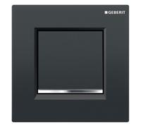 Commande Geberit pour urinoir avec déclenchement pneumatique du rinçage, plaques de déclenchement type 30, 116.017.KM.1, Couleur: noir / chromé brillant
