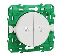 Commande groupée Odace Sans Fil Sans Pile Schneider Electric - 1 logement - Scène entrée/sortie - Blanc