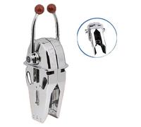 Commande moteur marine à double levier, en alliage de zinc chromé, à montage en surface, compatible avec les câbles standard 33C, dotée d'un mécanisme de friction intégré, compatible avec les moteurs 