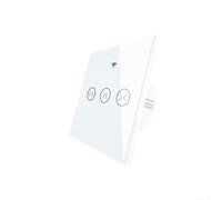 Commande Vocale Rideaux pour alexa Google Assistant Commande(1) | Gestion 2 stores, commande RF incluse, manuel tactile, design verre élégant, installation facile