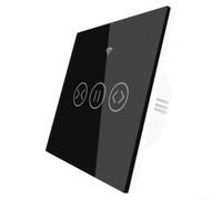 Commande Vocale Rideaux pour alexa Google Assistant Commande(2) | Gestion 2 stores, commande RF incluse, manuel tactile, design verre élégant, installation facile