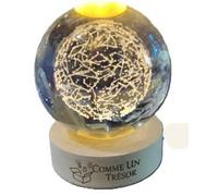 Comme Un Trésor Veilleuse Boule de Cristal 3D Constellations 8 cm, LED Teinte Chaude, Socle Bois 6,5 cm, USB 5 V, Lampe de Chevet, Eclairage d'Ambiance