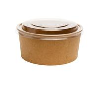 Commerline Lot de 100 bols à salade 1000 ml avec couvercle - En carton kraft bio - Jetables - Pour restaurant, plats à emporter et restaurer - Marron