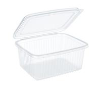 Commerline Lot de 100 Pièces de Boîtes Alimentaires Rectangulaires 1500 ml | Récipients Réutilisables | Bols à Salade avec Couvercle | Récipients Transparents pour Aliments Fins et Gastronomie
