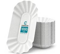 Commerline Lot de 1000 assiettes en carton KU1,Assiettes en papier,Assiette jetable,fête en papier,Assiette à emporter (1000, KU1)