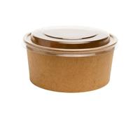 Commerline Lot de 200 saladiers jetables en carton - 750 ml - Bol à salade bio - Avec couvercle - Pour fêtes et repas