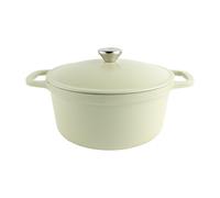 Commichef Cocotte Fonte Légère 24 cm 3,5 L Verte | Cocotte avec couvercle en fonte légère pour frire, sauter et mijoter avec une chaleur homogène