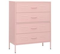 Commode 1 pièce 3 tiroirs avec niveleurs réglables en acier rose